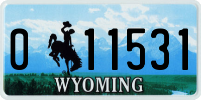 WY license plate 011531