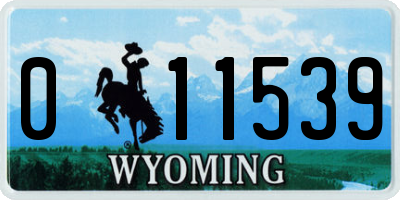 WY license plate 011539