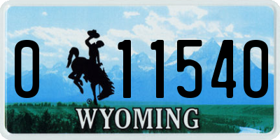 WY license plate 011540