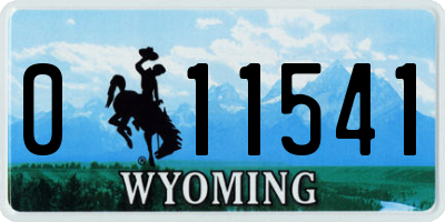 WY license plate 011541