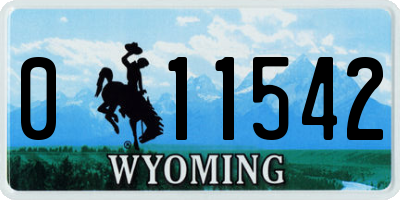 WY license plate 011542