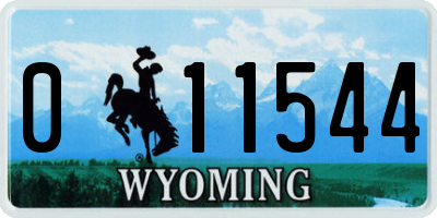 WY license plate 011544