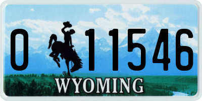 WY license plate 011546