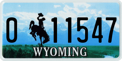 WY license plate 011547