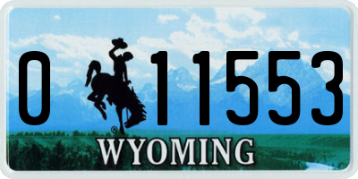 WY license plate 011553