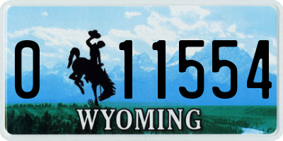 WY license plate 011554
