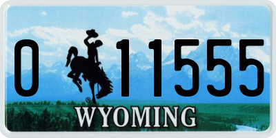 WY license plate 011555