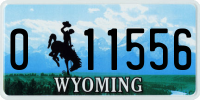 WY license plate 011556