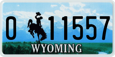 WY license plate 011557