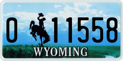 WY license plate 011558