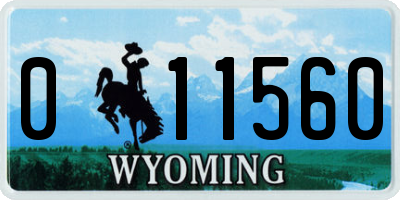 WY license plate 011560