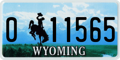 WY license plate 011565