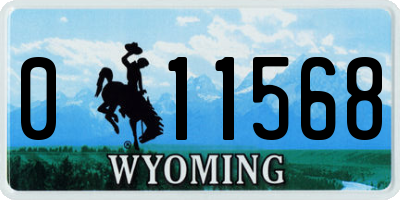 WY license plate 011568