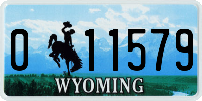WY license plate 011579