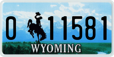 WY license plate 011581