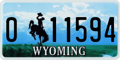 WY license plate 011594