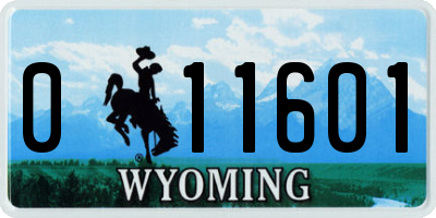 WY license plate 011601