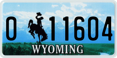 WY license plate 011604
