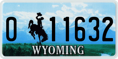 WY license plate 011632