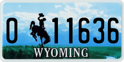 WY license plate 011636