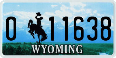 WY license plate 011638