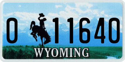 WY license plate 011640