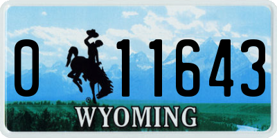 WY license plate 011643