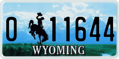 WY license plate 011644