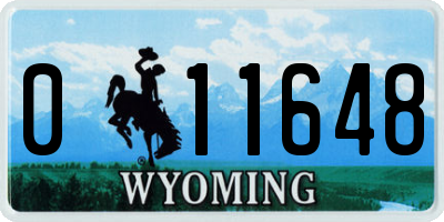 WY license plate 011648