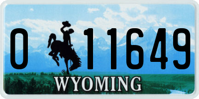 WY license plate 011649