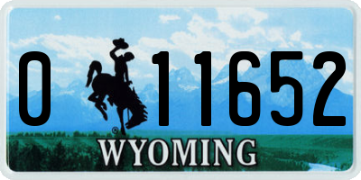 WY license plate 011652