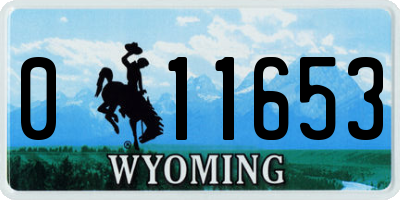 WY license plate 011653