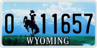 WY license plate 011657