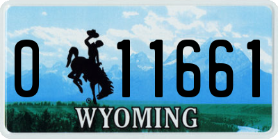 WY license plate 011661