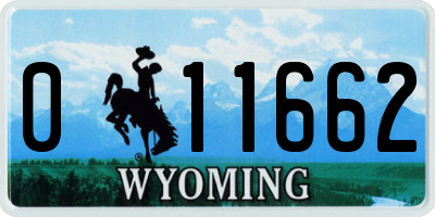 WY license plate 011662