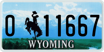 WY license plate 011667