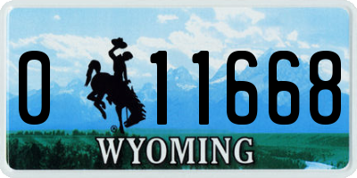 WY license plate 011668