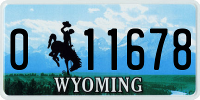 WY license plate 011678