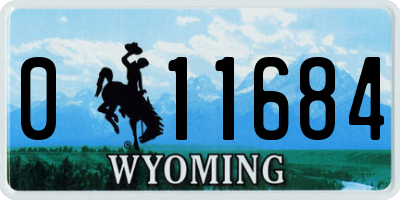 WY license plate 011684