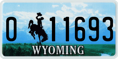 WY license plate 011693