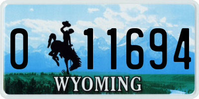 WY license plate 011694