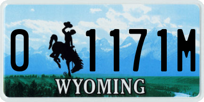 WY license plate 01171M