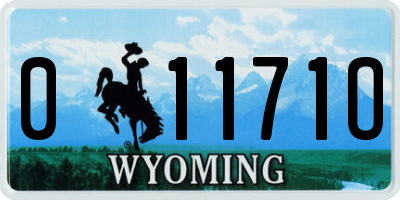 WY license plate 01171O