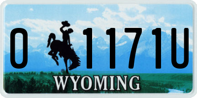 WY license plate 01171U