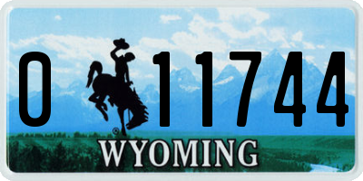 WY license plate 011744