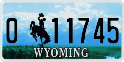 WY license plate 011745