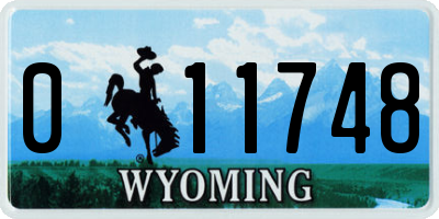 WY license plate 011748