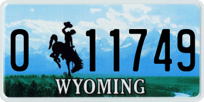 WY license plate 011749