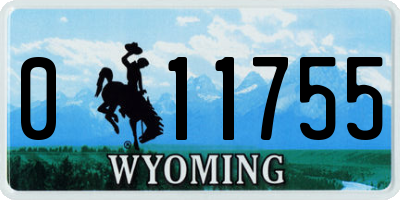 WY license plate 011755
