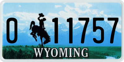 WY license plate 011757